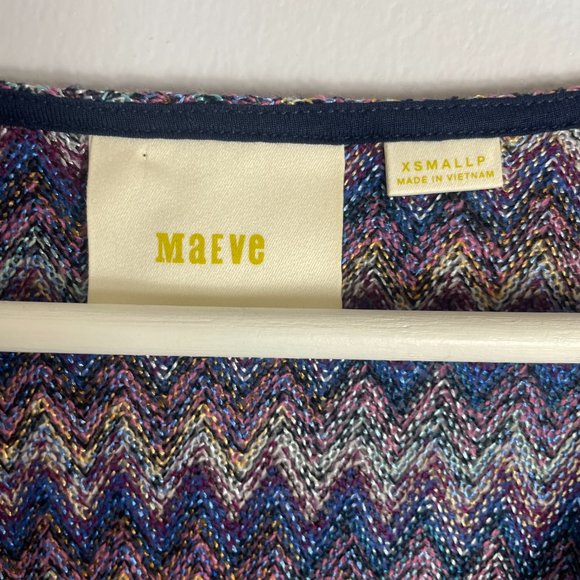 Anthropologie Maeve Westwater Chevron Knit Dress Size XS Boho Bohemian - Picture 6 of 10